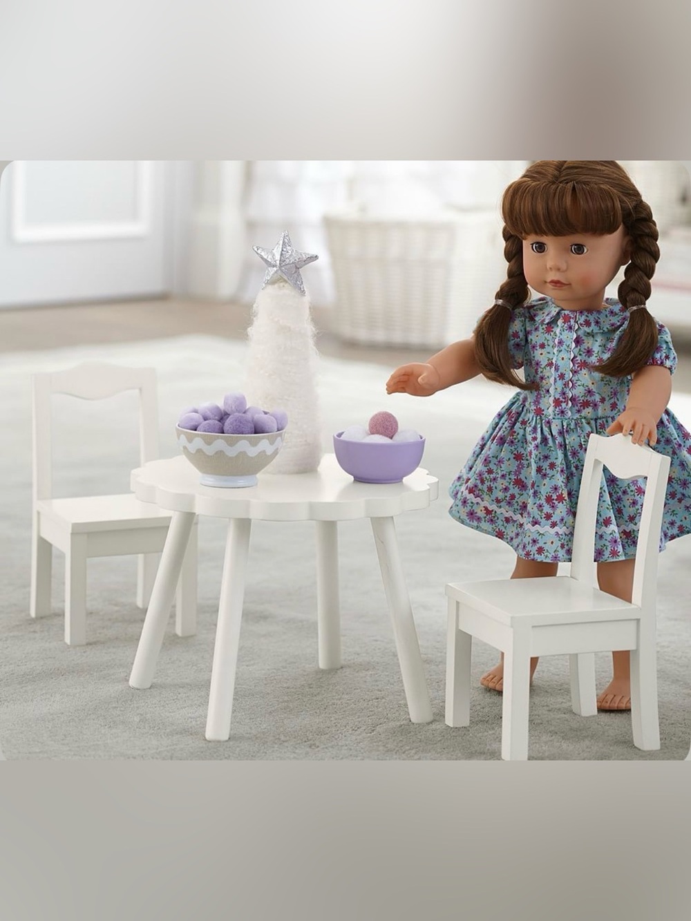 Pottery Barn Kids Doll Flower Table and Chairs